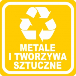 Naklejka NS022/15 Bis segregacja odpadów żółta METALE I TWORZYWA SZTUCZNE